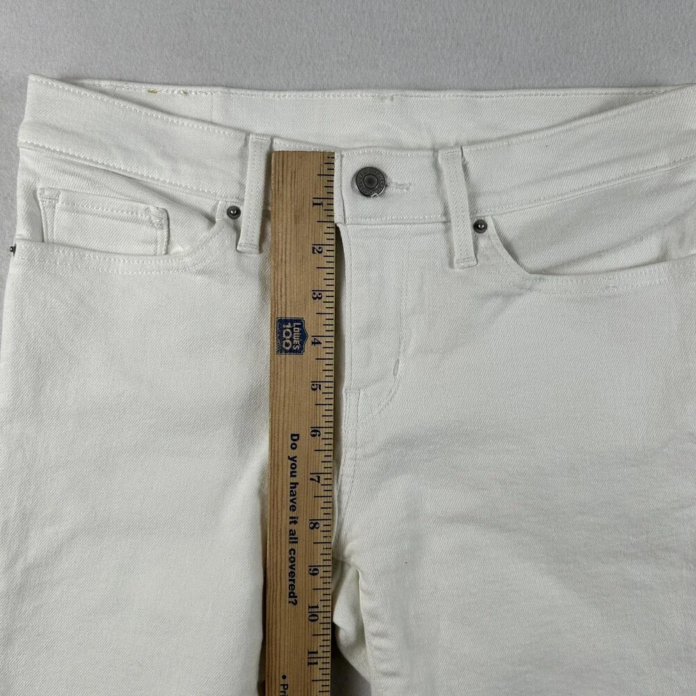 Levi's Bermuda Shorts Womens 28 White Denim Stretch Mid Length Casual Summer 12